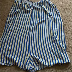 blue and yellow romper